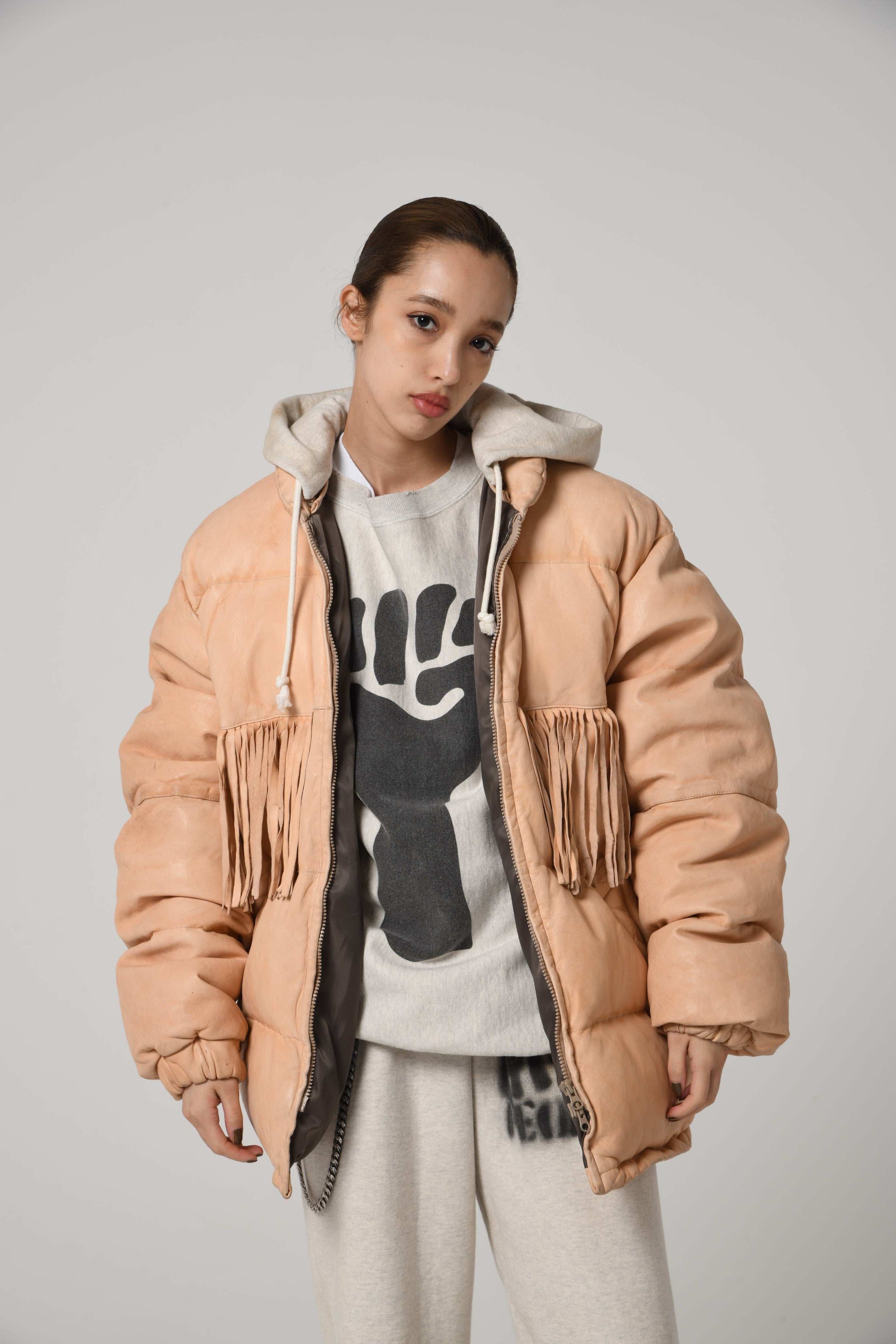 FRINGE LEATHER DOWN JKT – C30 - BOW WOW, RECOGNIZE FLAGSHIP SHOP