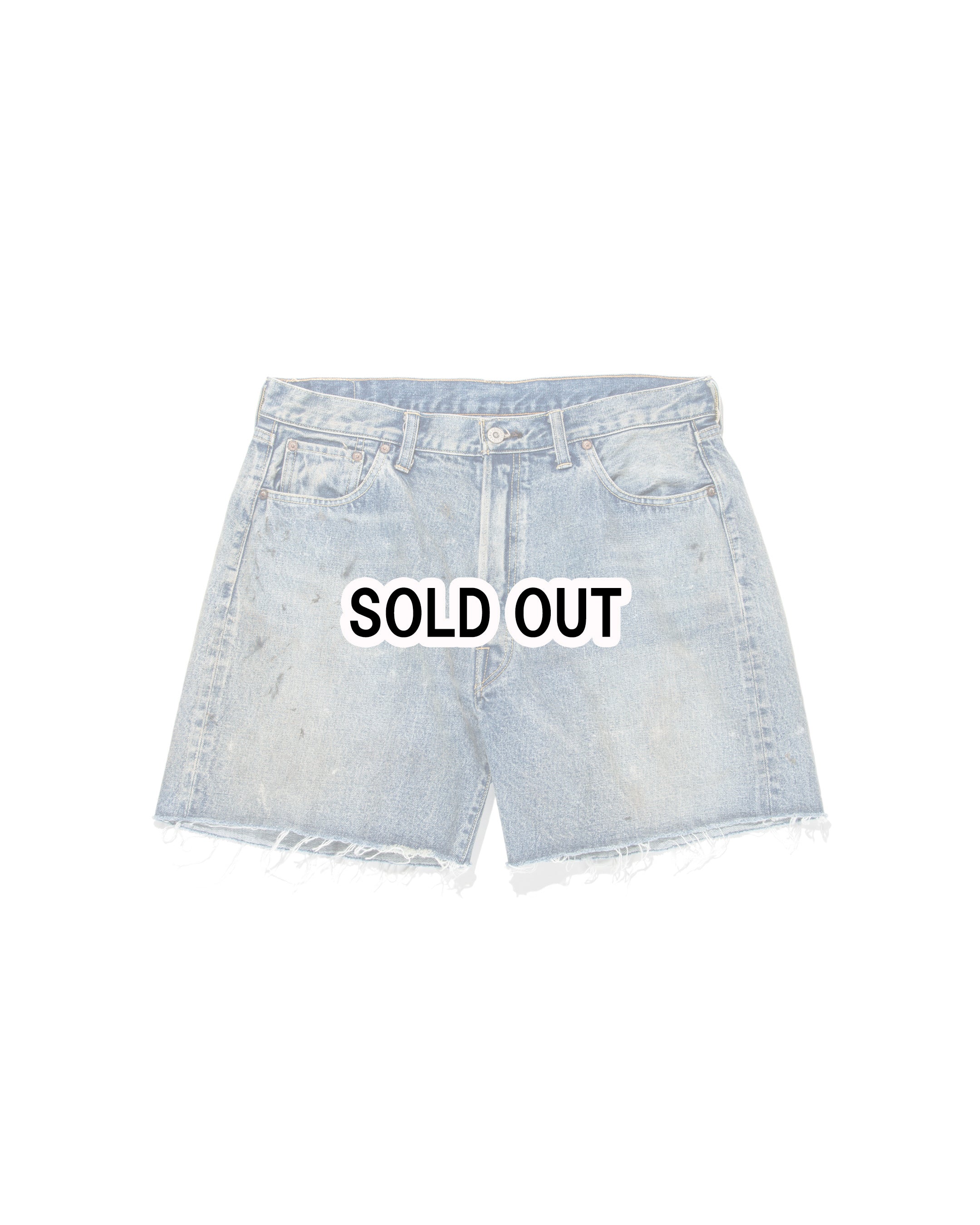 【KOOLOSET】Nocta Washing Cutting Bermuda Denim Paradise City Non Stretch Cheeky Cut Off Denim Shorts