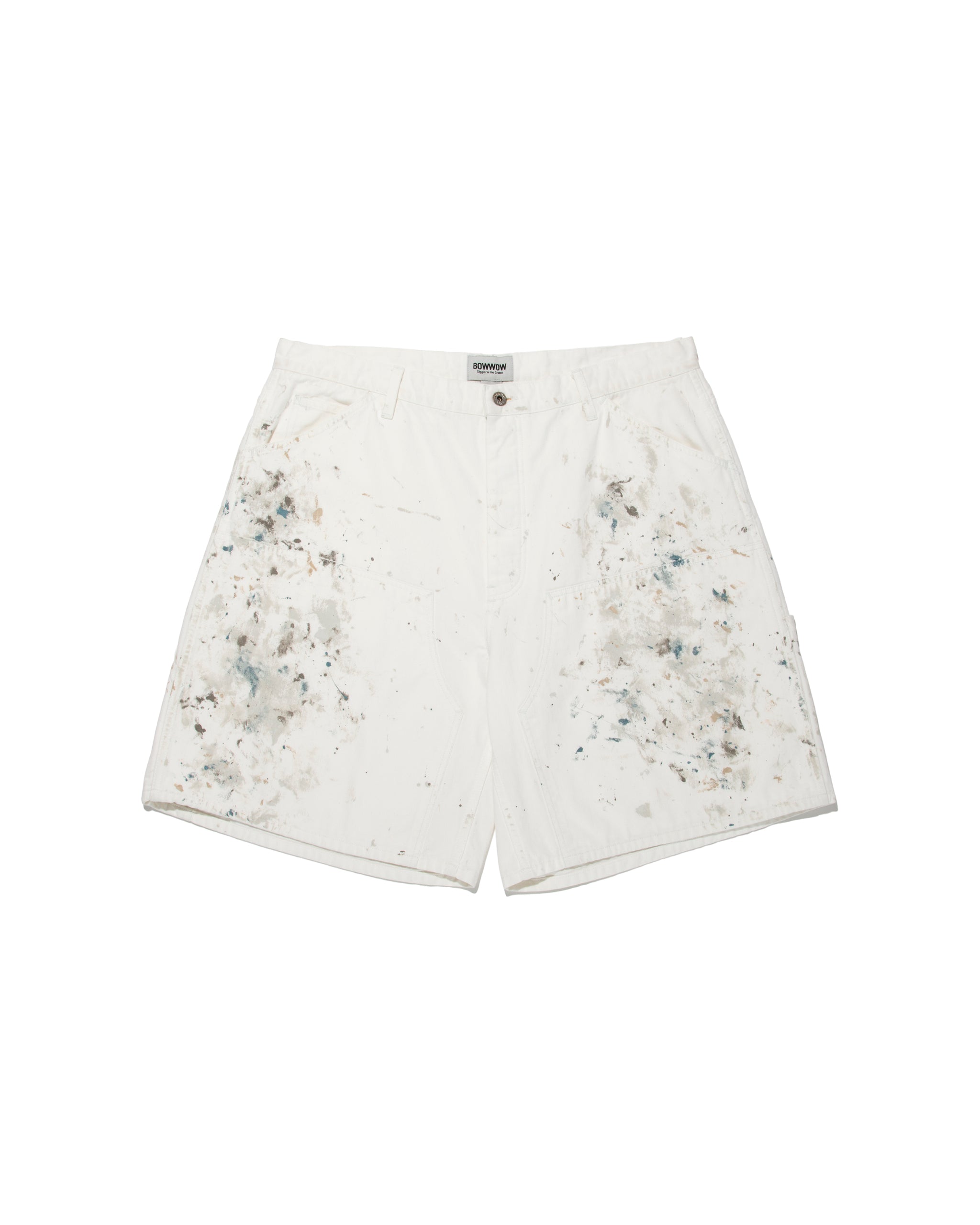 パンツ BOWWOW PAINTER'S SPLATTER SHORTS L white 6042_2048x.jpg?v=1745291485