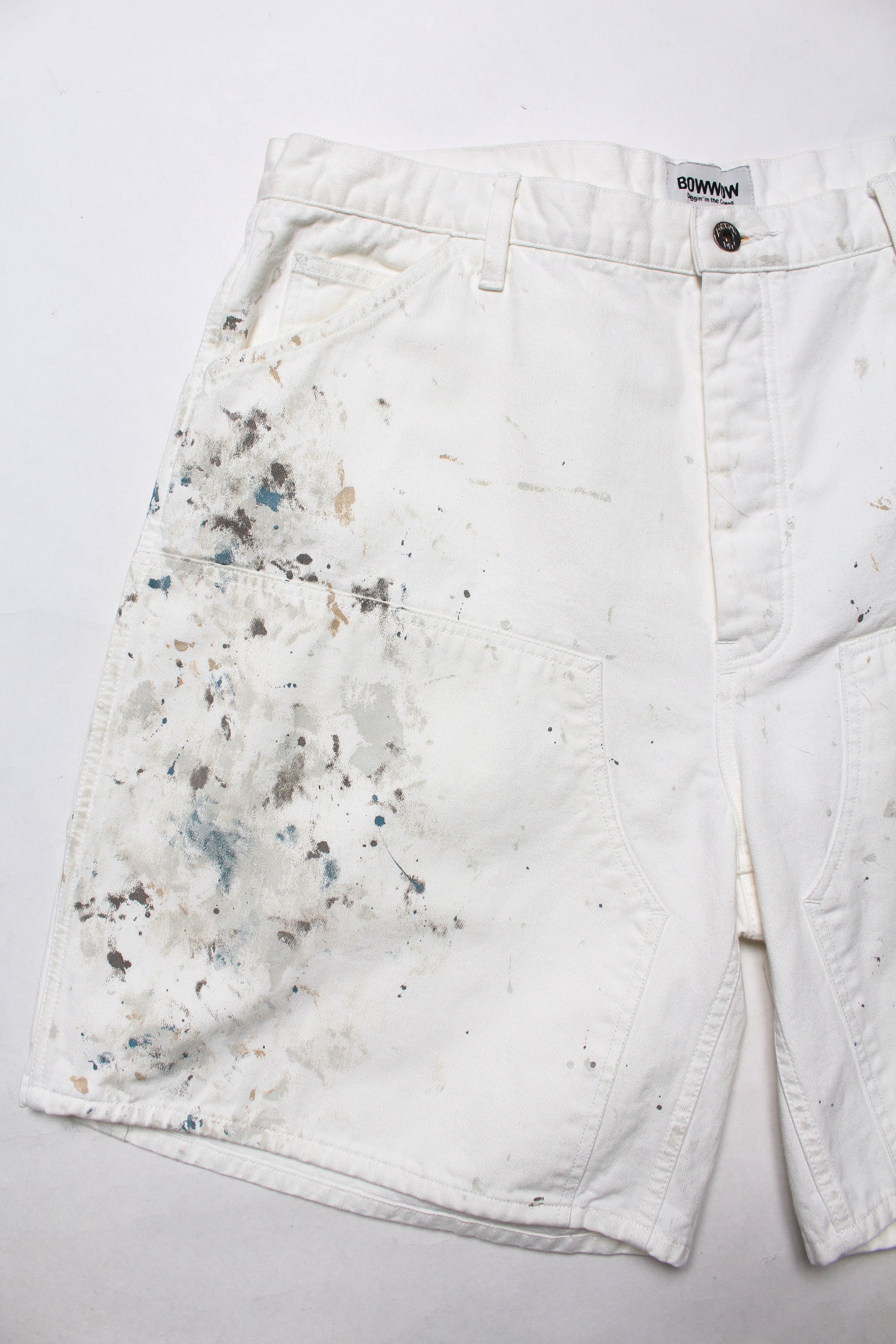 パンツ BOWWOW PAINTER'S SPLATTER SHORTS L white BEAMS（ビームス）BOW WOW / PAINTER'S SPLATTER SHORTS（パンツ