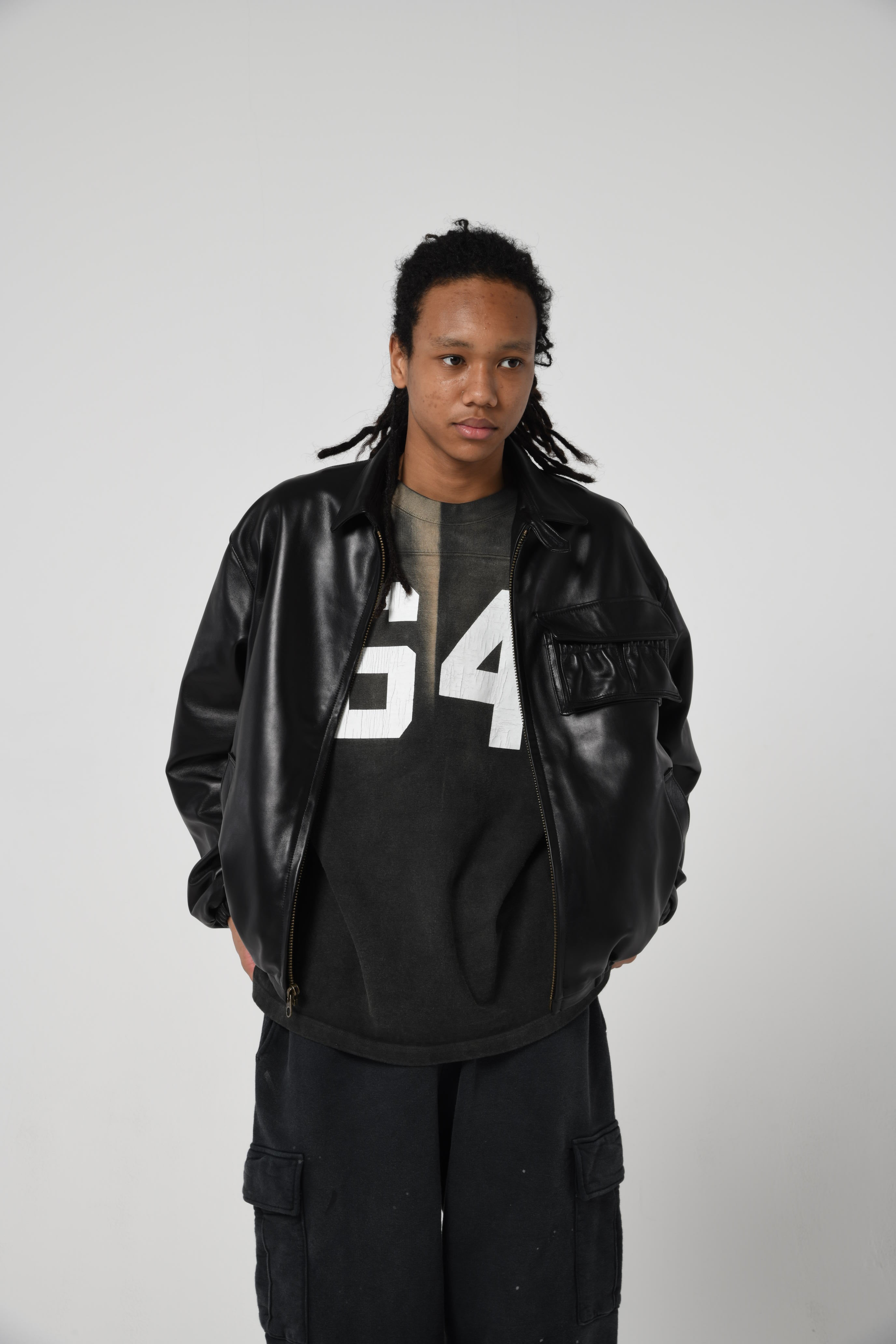 GAMES LEATHER HARRINGTON JACKET