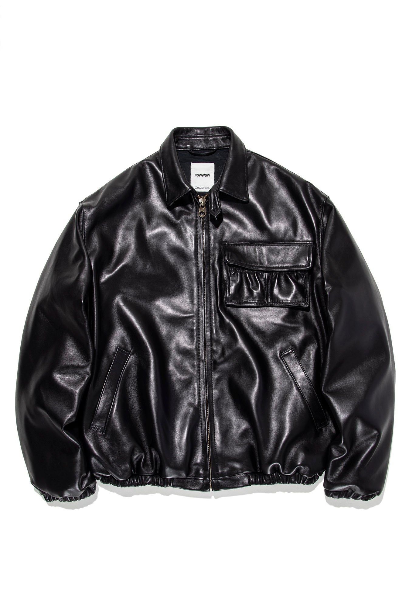 BOWWOW◇GAMES LEATHER HARRINGTON JACKET/L/羊革/ブラック-