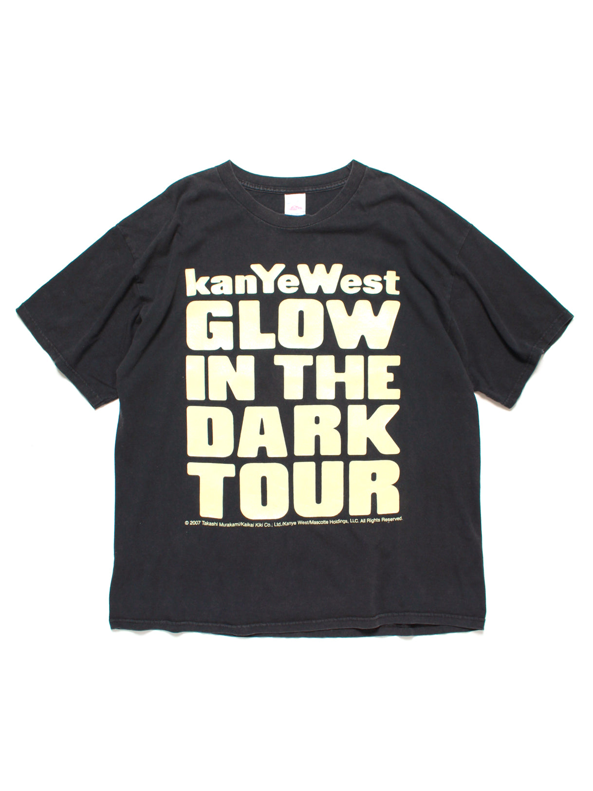 White new Takashi Murakami Graduation Glow in the Dark Kanye West Tour  Merch Tee
