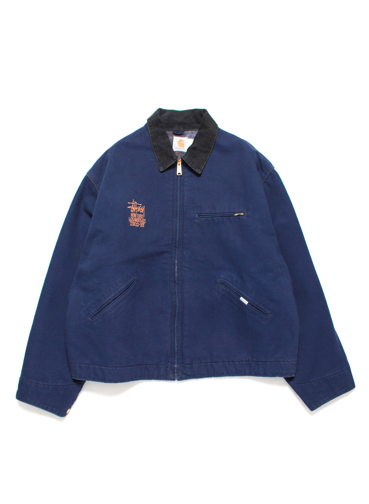 STUSSY同ボディー Carhartt デトロイトジャケット ネイビー 紺 USED in STOCK】STUSSY×CARHARTT – NY, LA, TOKYO DETROIT JK '93