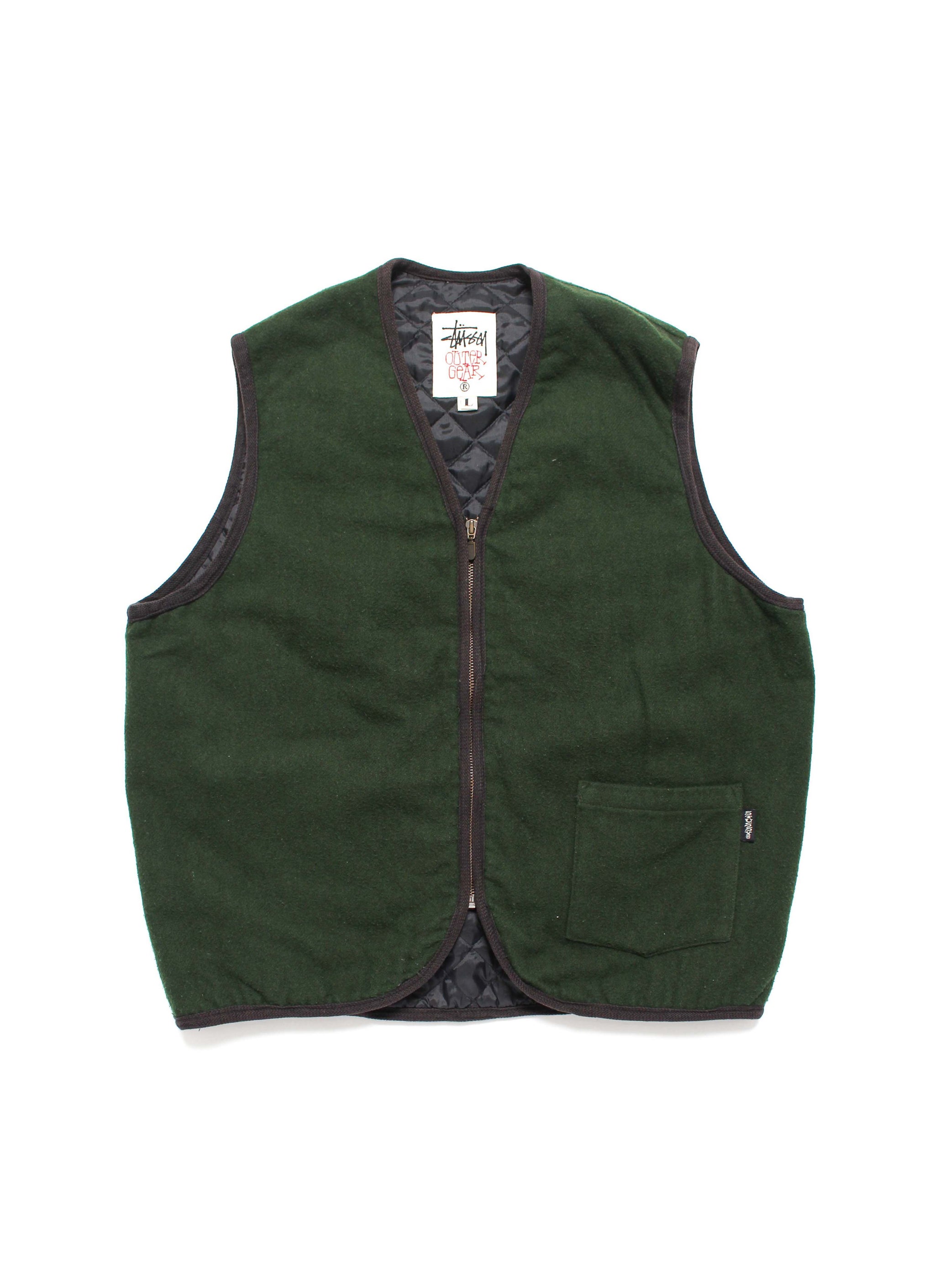 に*様 90's Stussy OUTER GEAR ベスト Sサイズ ダークグ に*様 90's Stussy OUTER GEAR ベスト Sサイズ ダークグ