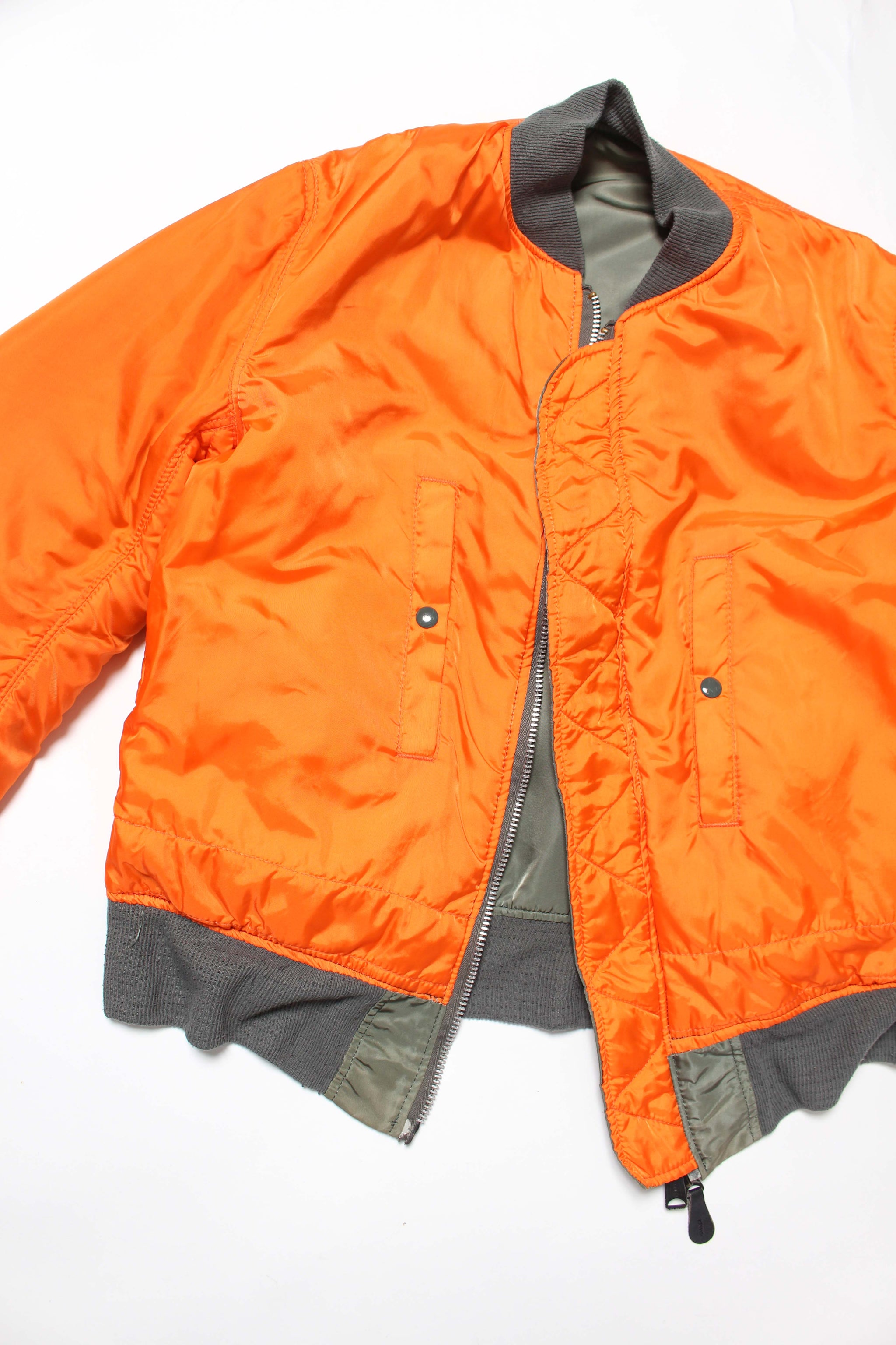 GOODENOUGH MA-1 ブラックジャケット ボアオレンジ裏地 US(米軍) 90's MA-1 フライト・ジャケット/裏オレンジ